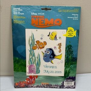 NEW Janlynn Disney FINDING NEMO BIRTH ANNOUNCEMENT Counted Cross Stitch Kit